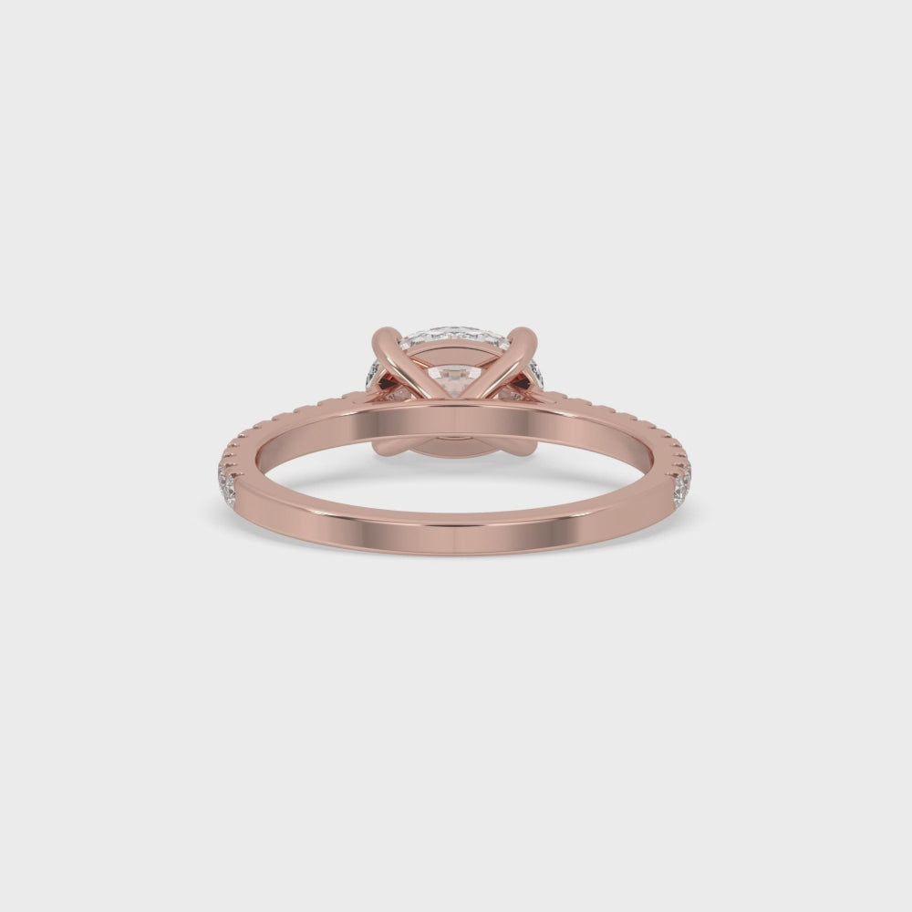 Oval Cut Diamond Ring With East West Setting