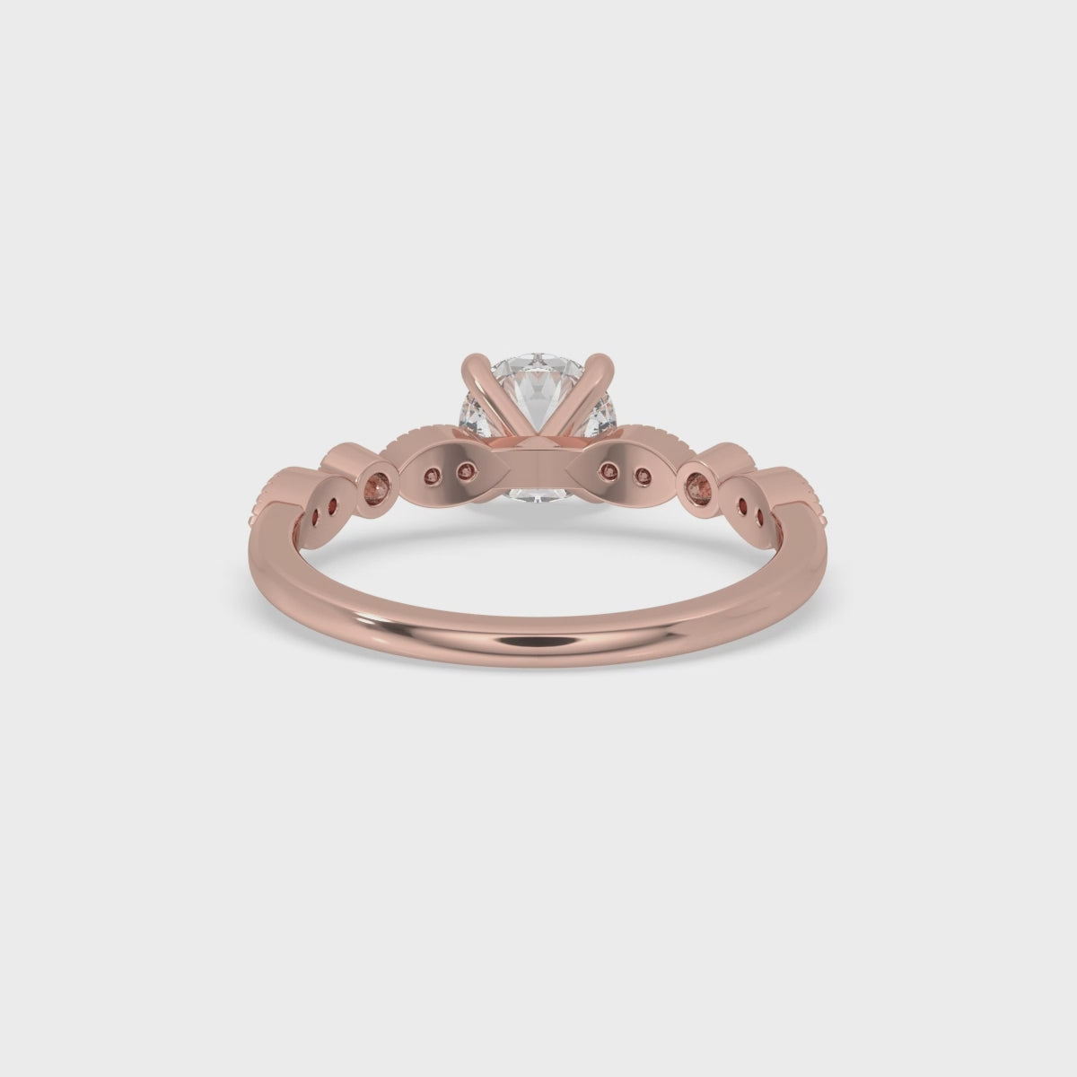 Milgrain Engagement Ring - Round Diamond