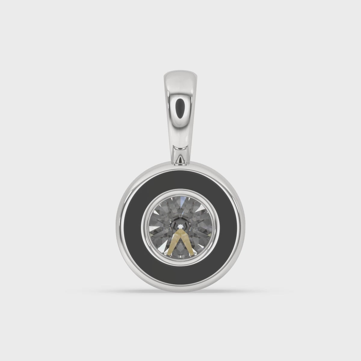 Bezel Set Diamond Pendant - Round Cut Diamond