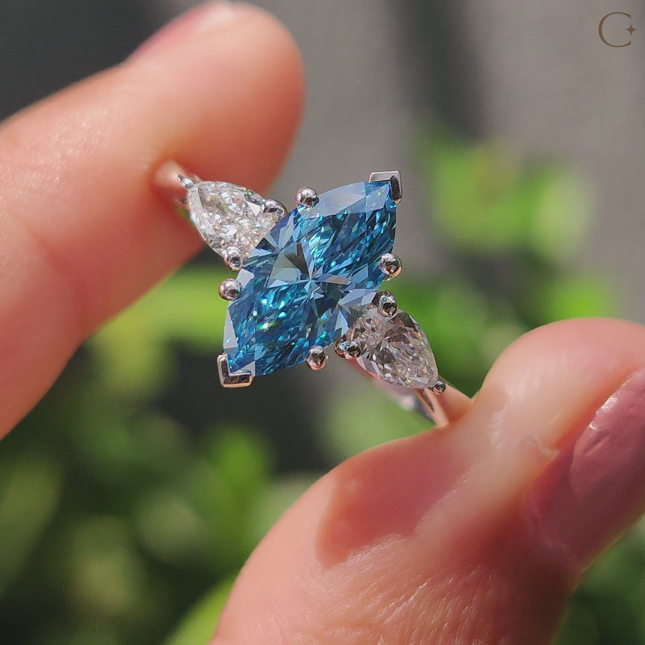 Cathedral setting ring with carat diamonds engagement ring.