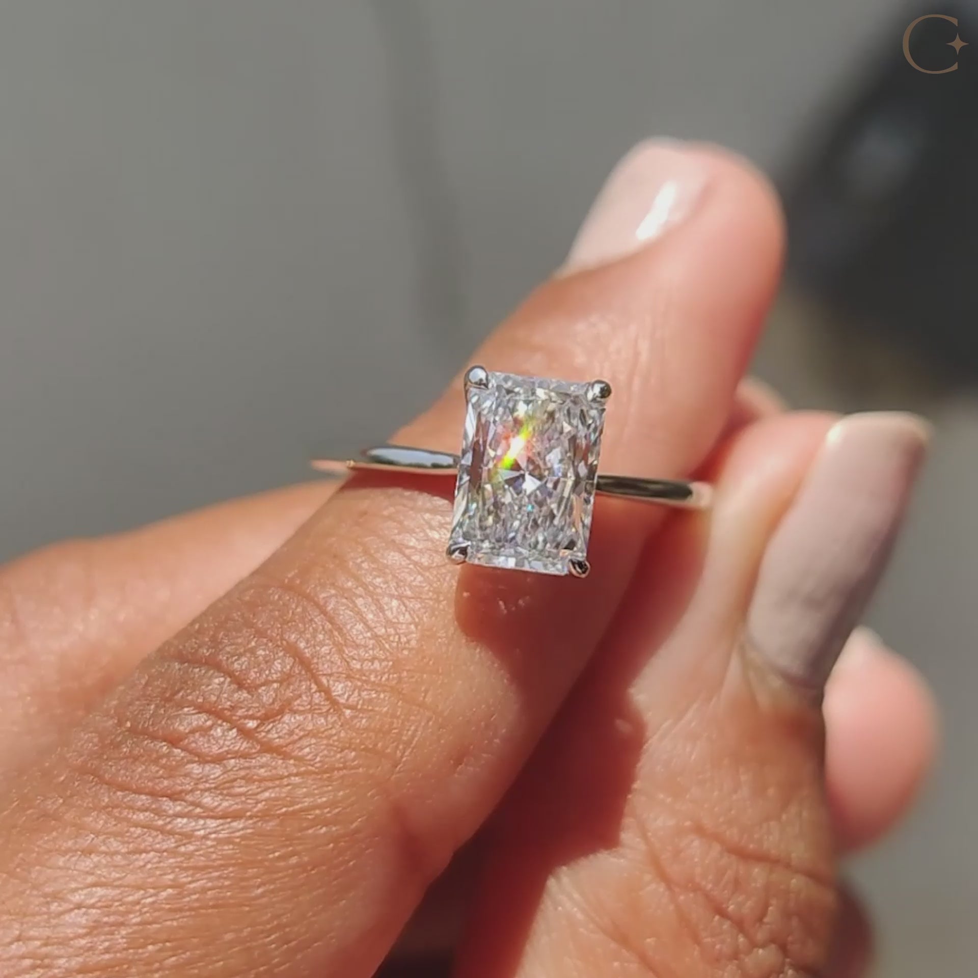Solitaire ring with a single, stunning diamond.
