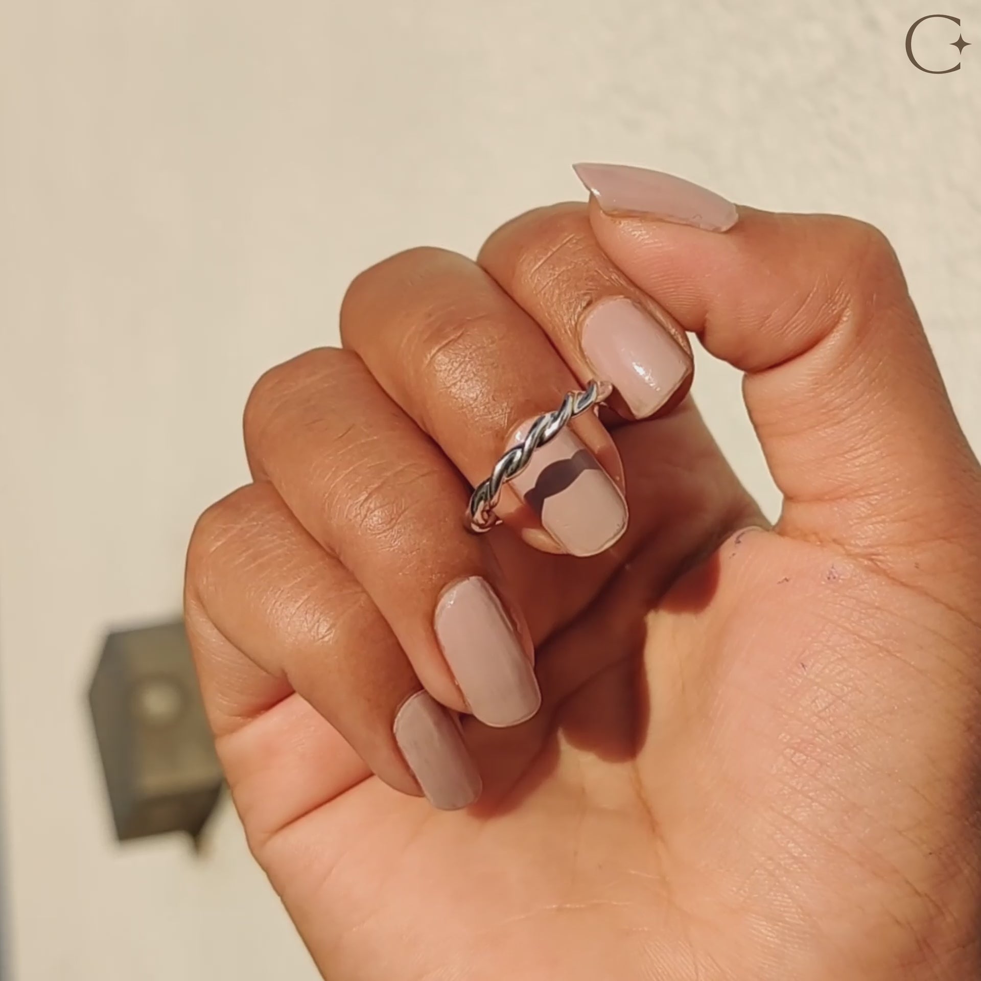 A custom wedding band complements the simple wedding band beautifully.