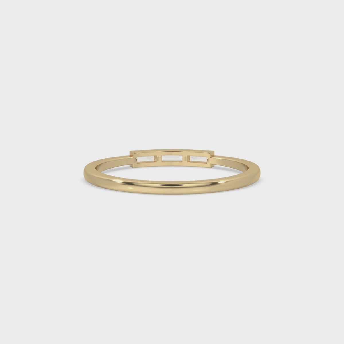 Baguette Diamond Band - Three Stone Style