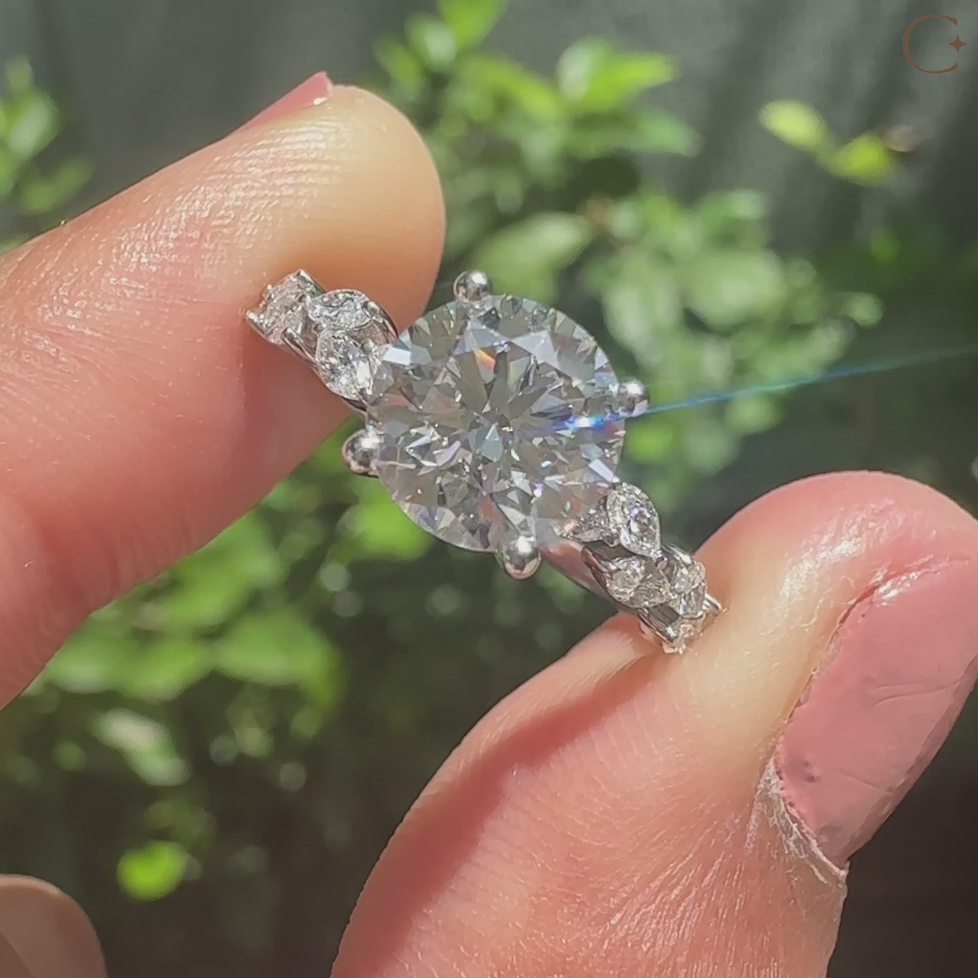 4 prong setting with basket setting ring.