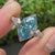 Blue dutch marquise center diamond with kite side stones
