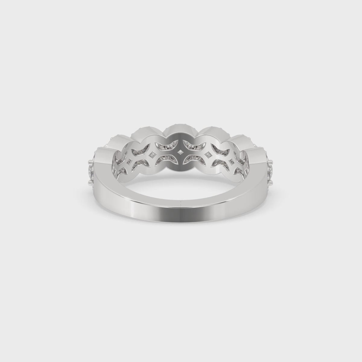 Half Eternity Round Cut Wedding Band