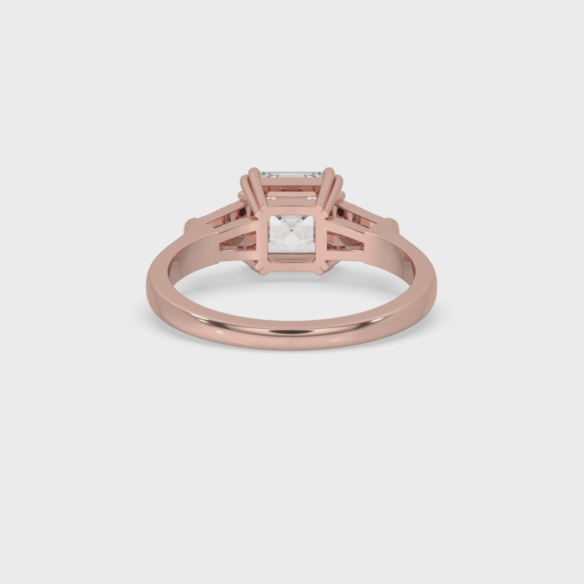 Diamond Baguette Ring with Three Stone Setting