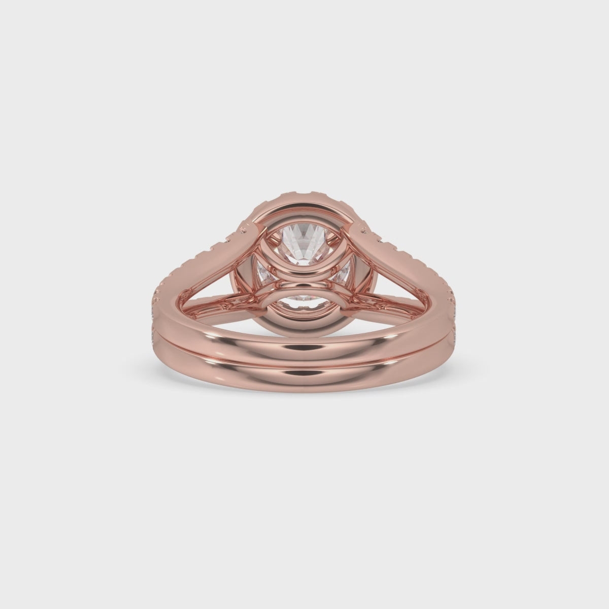 Halo Diamond Engagement Ring in Romantic Rose Gold