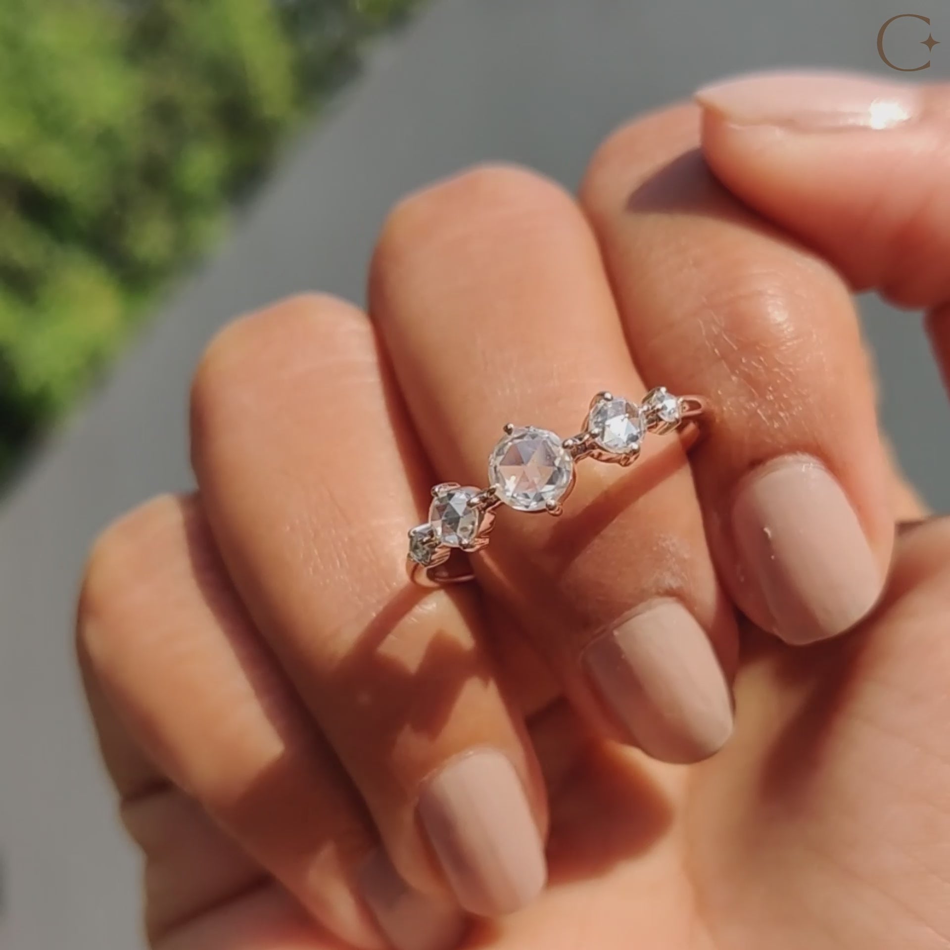 Compass setting ring crafted as a custom engagement ring