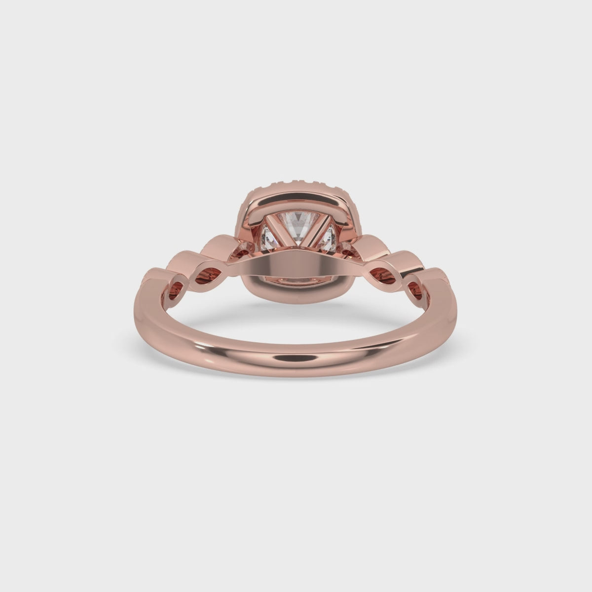 Round Halo Engagement Ring With Side Stones