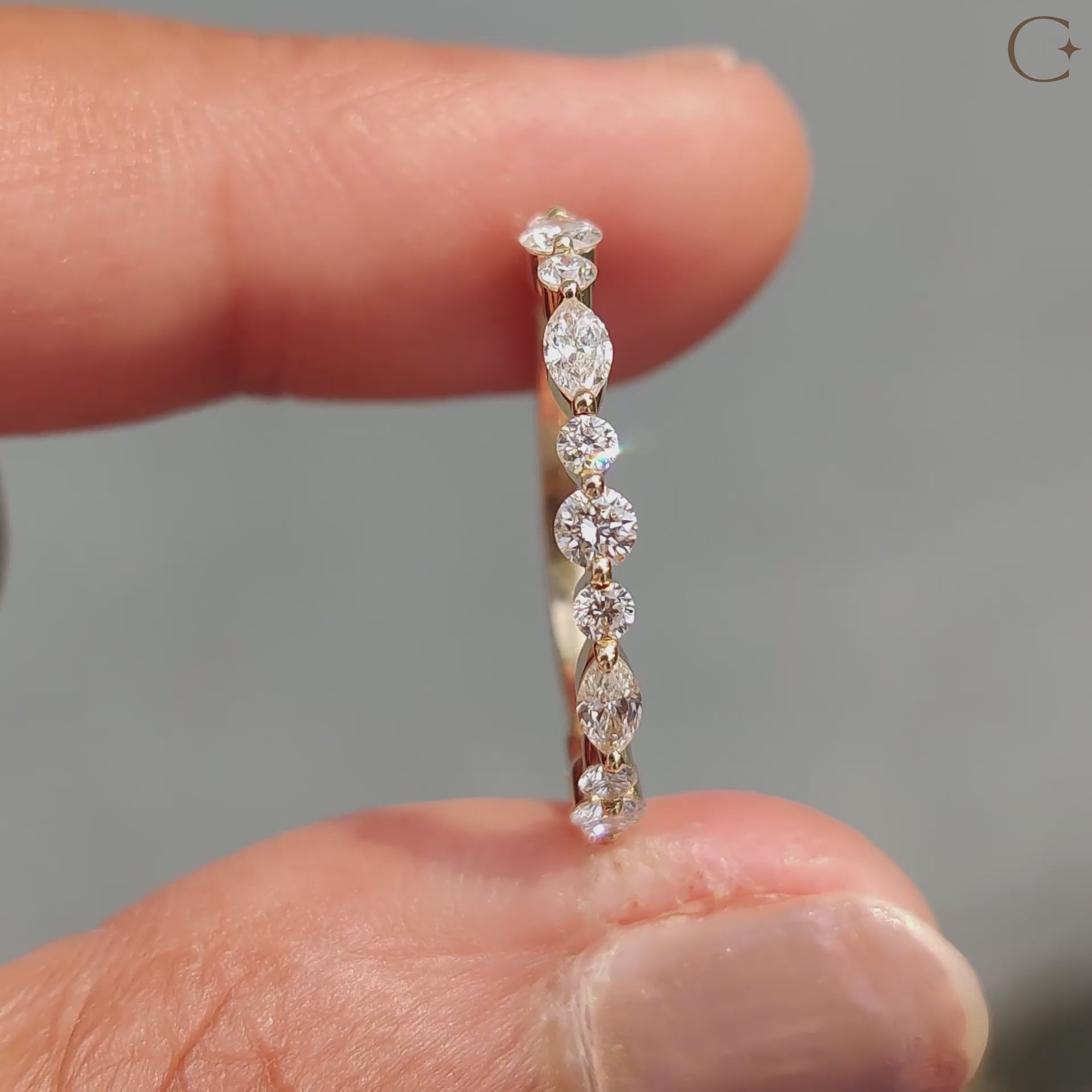 Marquise Wedding Band Set – Shared Prong Setting
