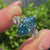 Nature inspired Dutch marquise ring with six leaf style prongs.
