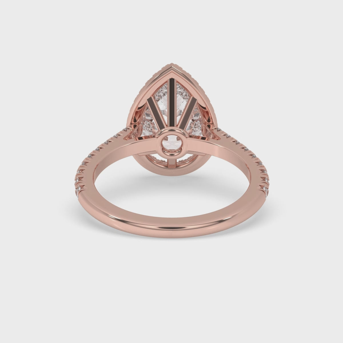 Pear Halo Engagement Ring with Elegant Pave Setting