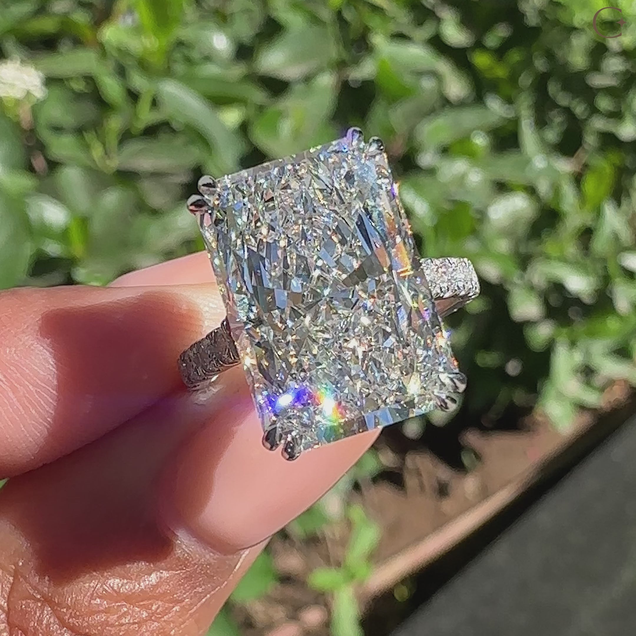 Handmade radiant cut diamond ring by Carat Diamonds
