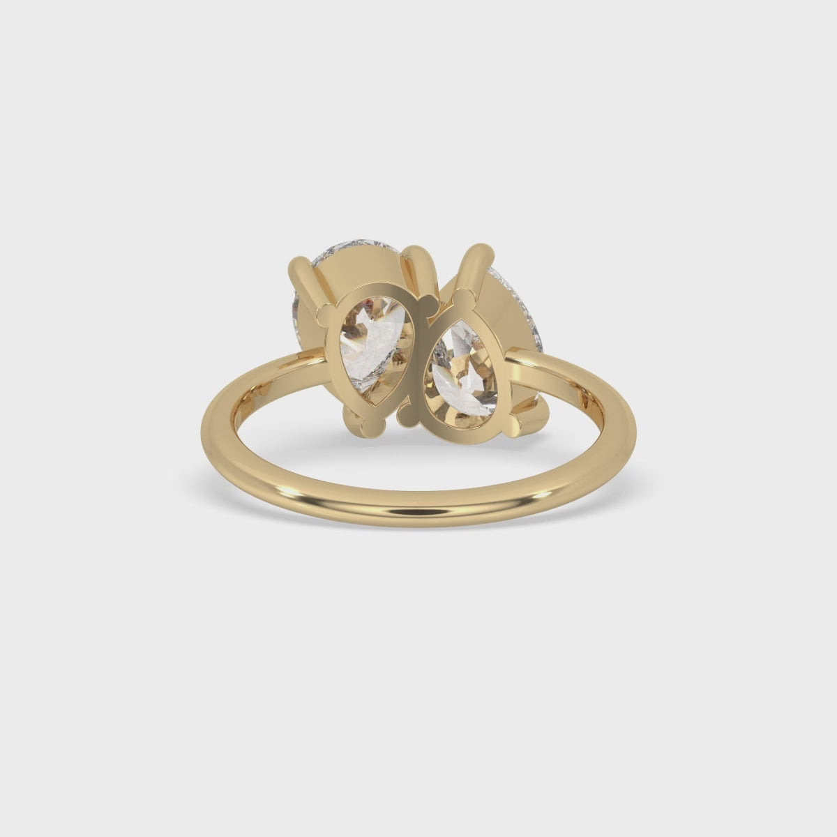 Toi et Moi Ring with Pear Diamond