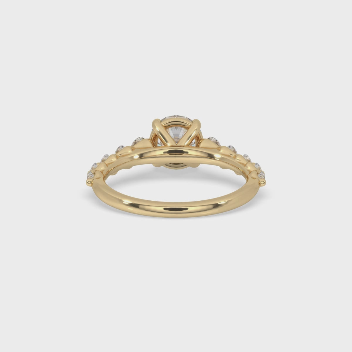 Round Brilliant Cut Diamond Ring with Side Stone