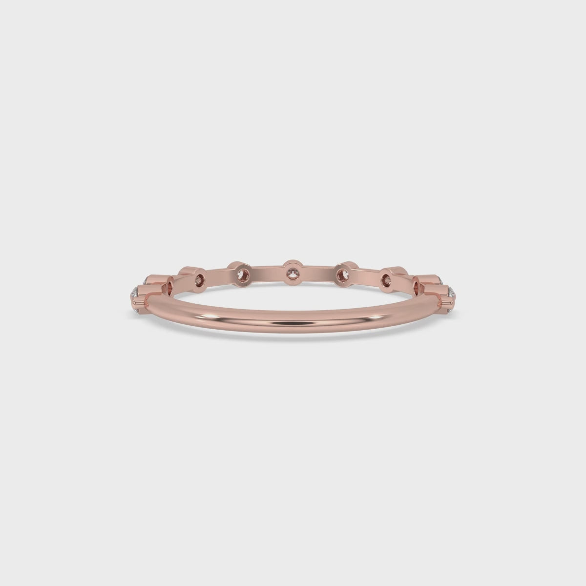 Distance Pave Rose Gold Wedding Band
