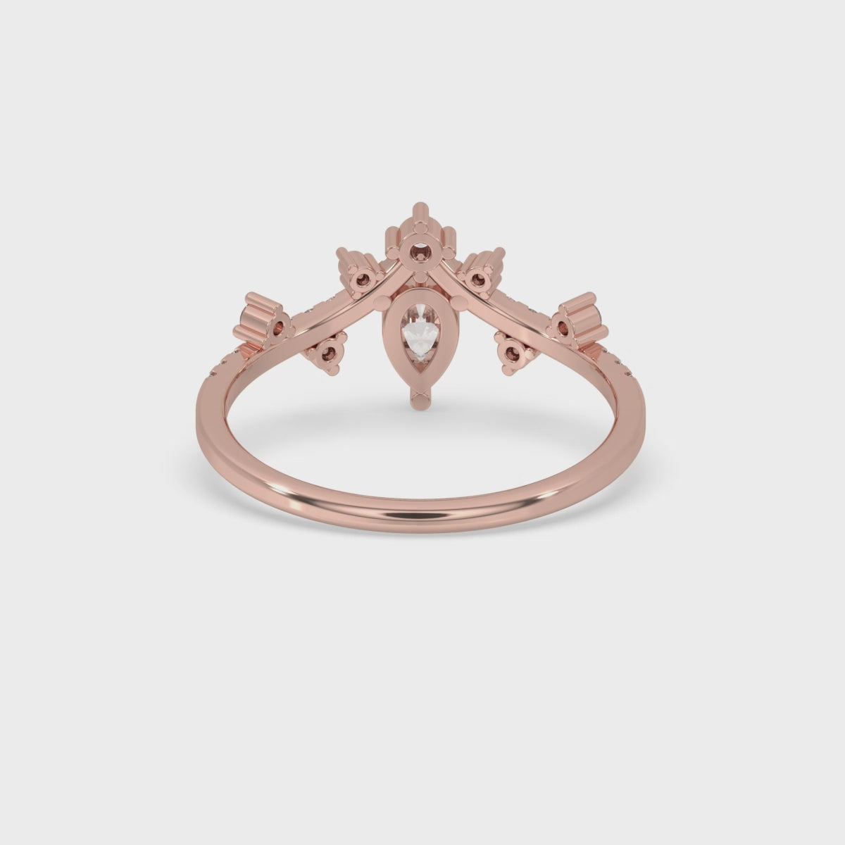 Pear Cut Engagement Ring with Rose Gold Setting