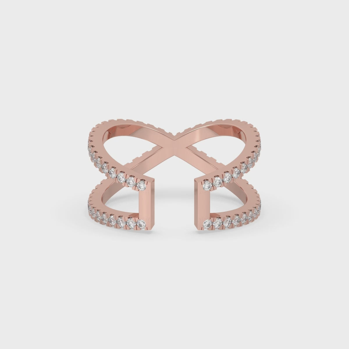 Criss Cross Band – Unique Diamond Setting Sparkle