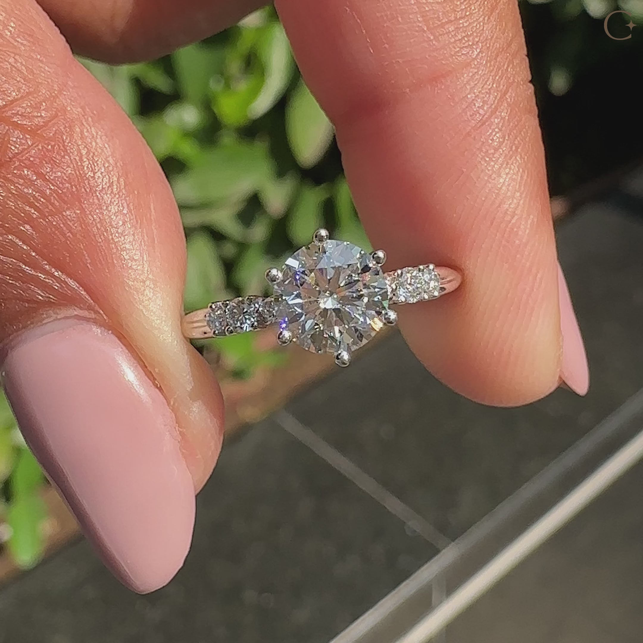 2 Carat Round Diamond Ring in Muse Setting
