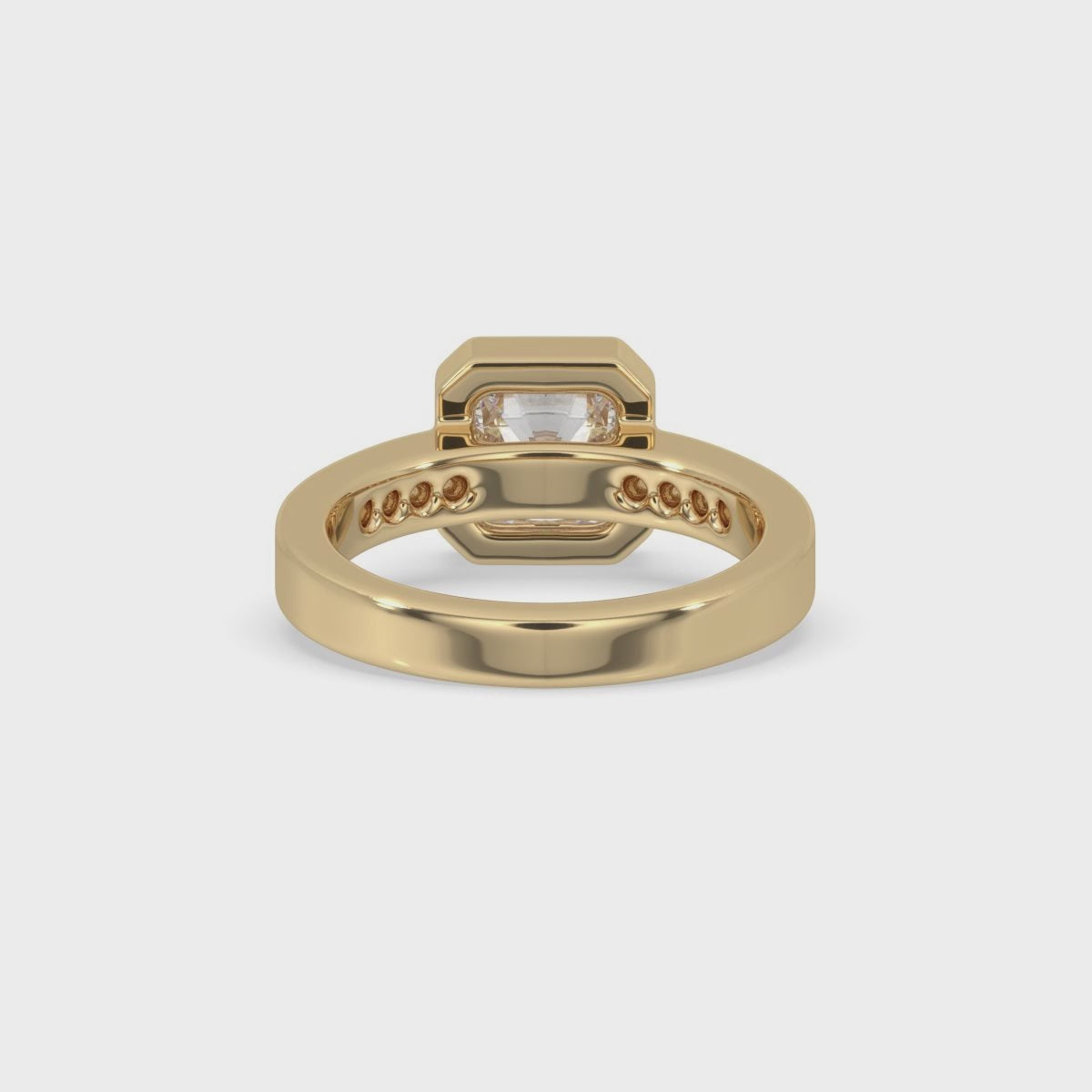 Radiant Cut Diamond Engagement Ring In Bezel Setting