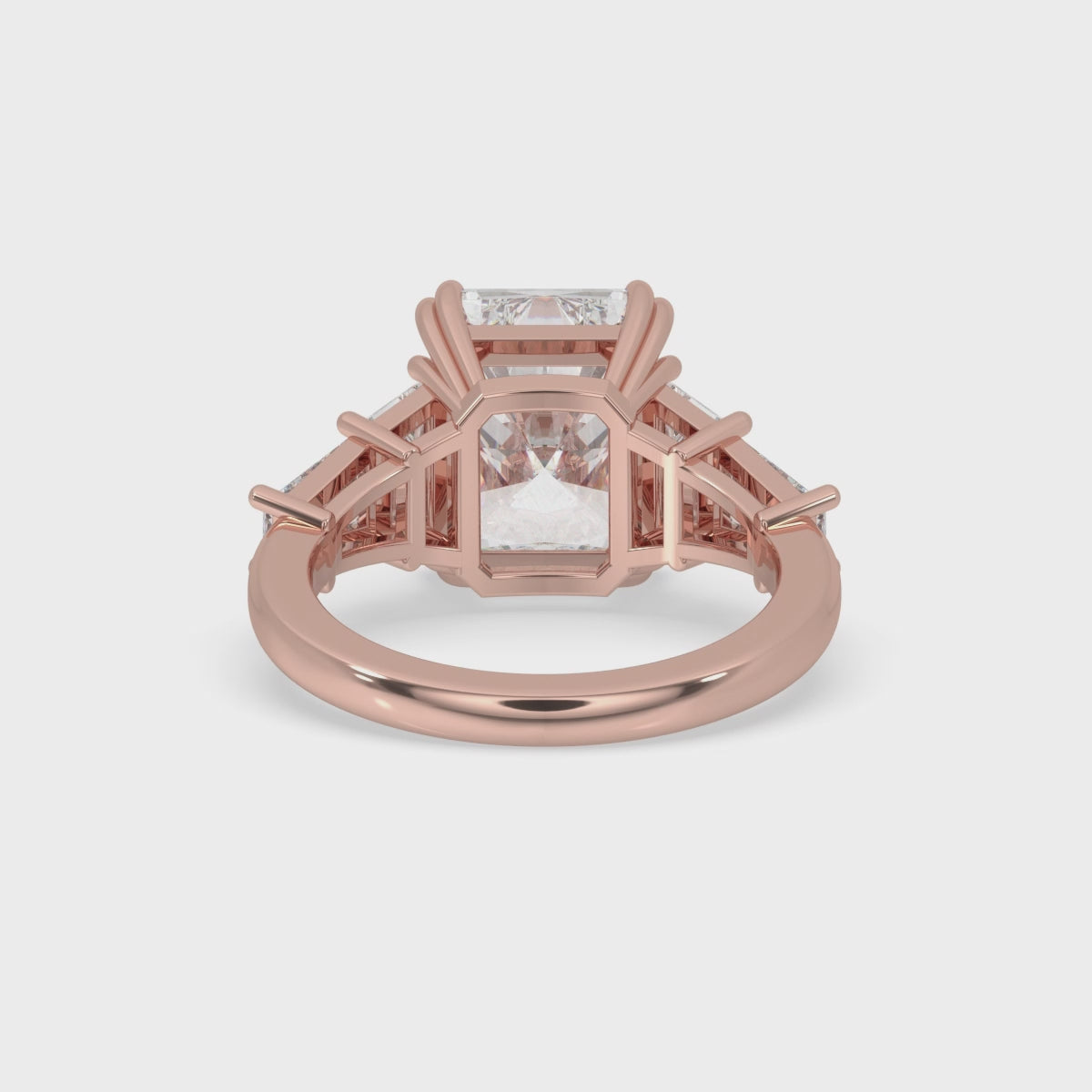 5 Stone Diamond Ring With Radiant Center Stone