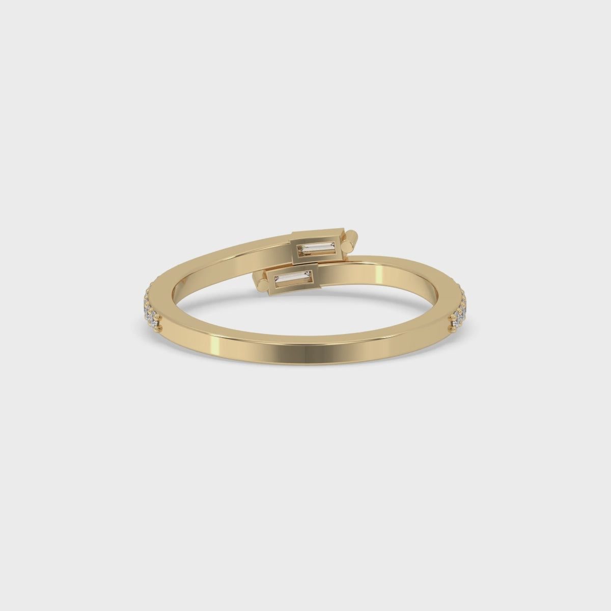 Baguette Wedding Band – Bypass Setting