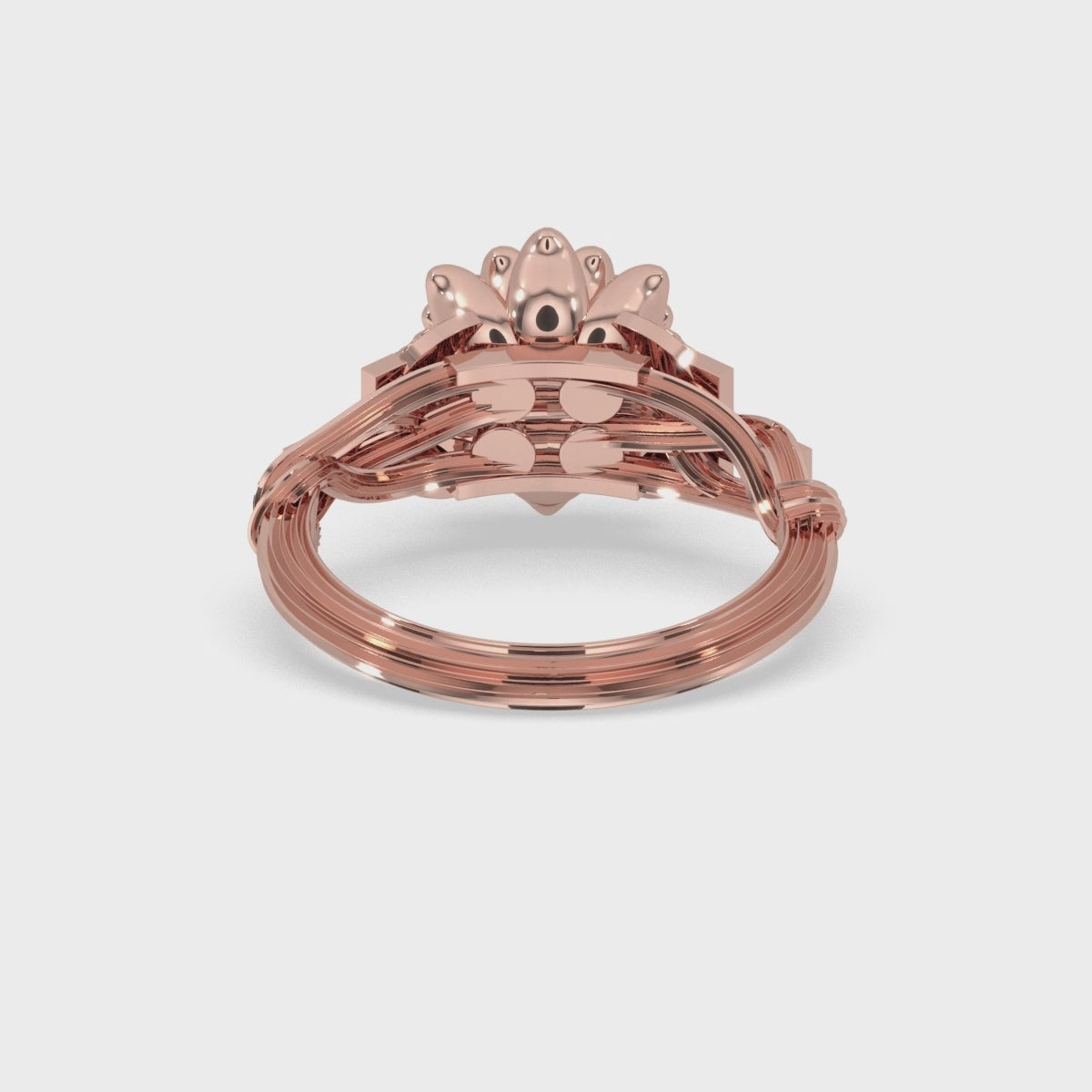 Flower Engagement Ring with Dazzling Round Diamond