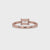 East West Emerald Cut Ring in Elegant Pave Setting