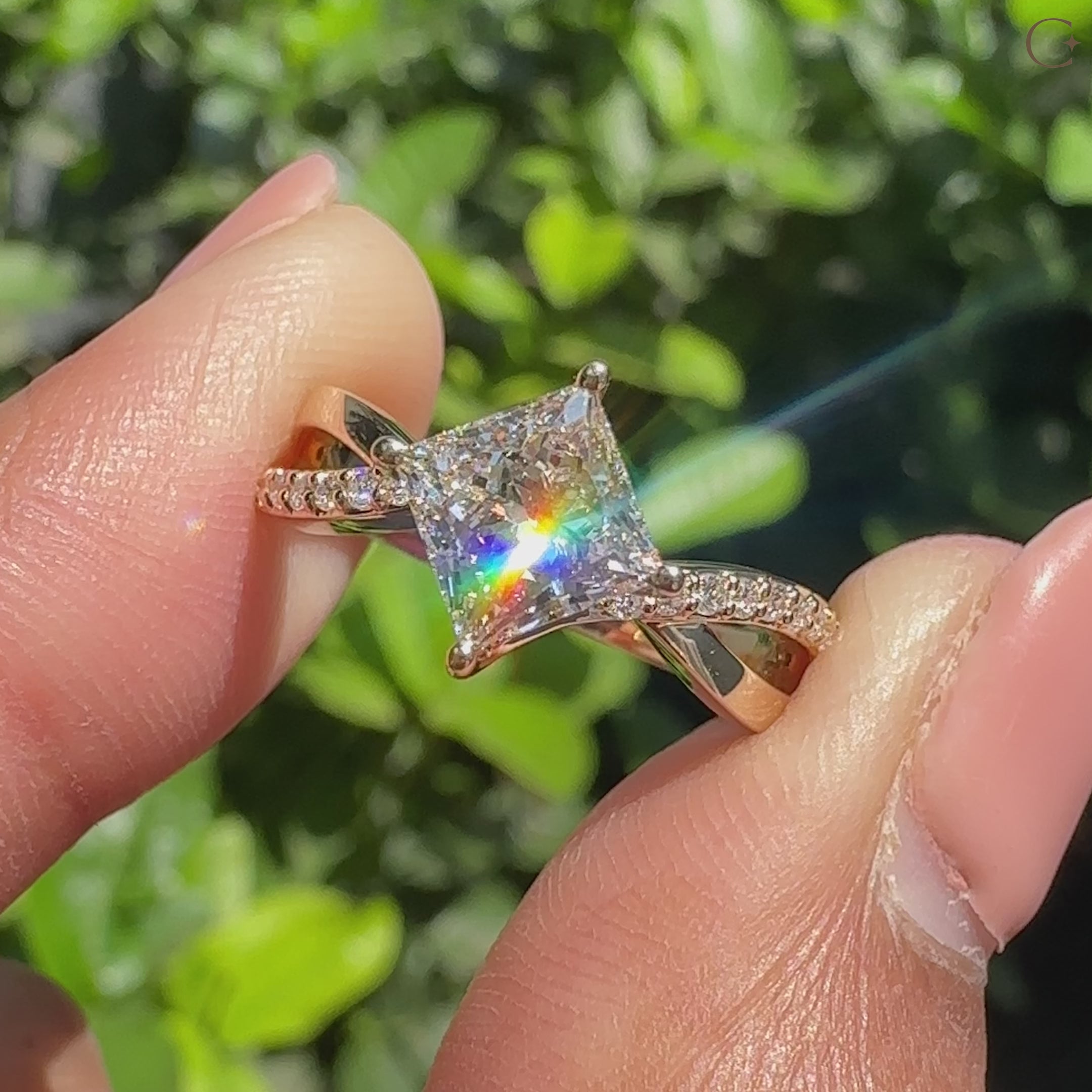 Handmade princess cut diamond ring by Carat Diamonds
