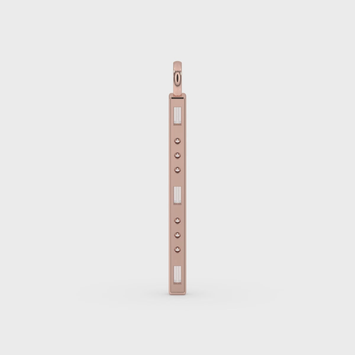 Diamond Bar Pendant In Rose Gold