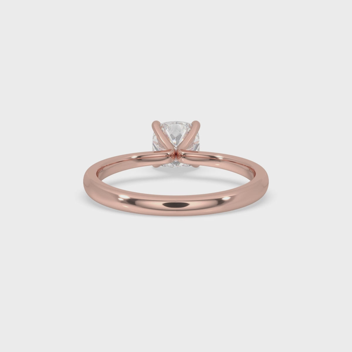 Cushion Diamond Solitaire Engagement Ring In Rose Gold