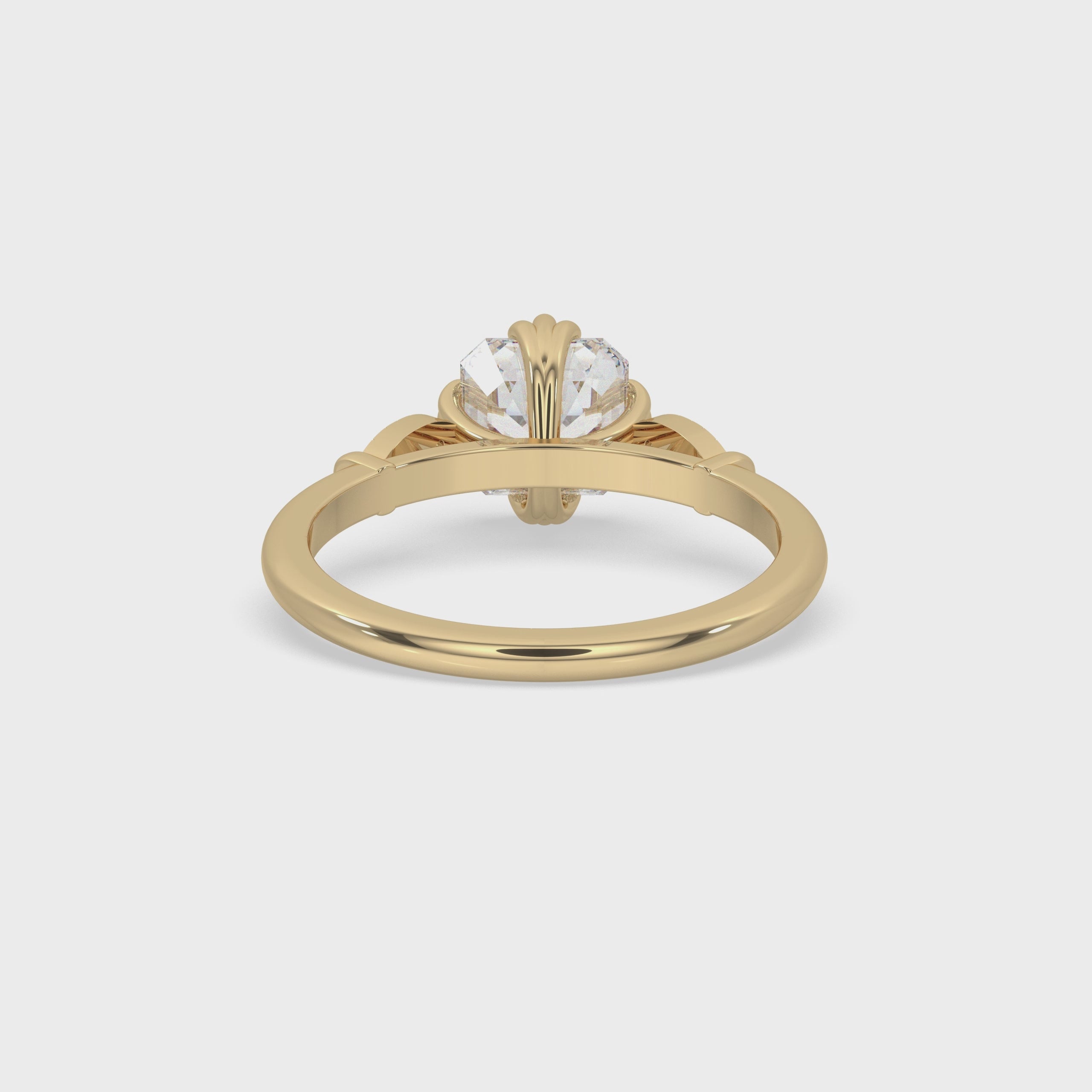 Asscher Cut Diamond Ring With Side Stones