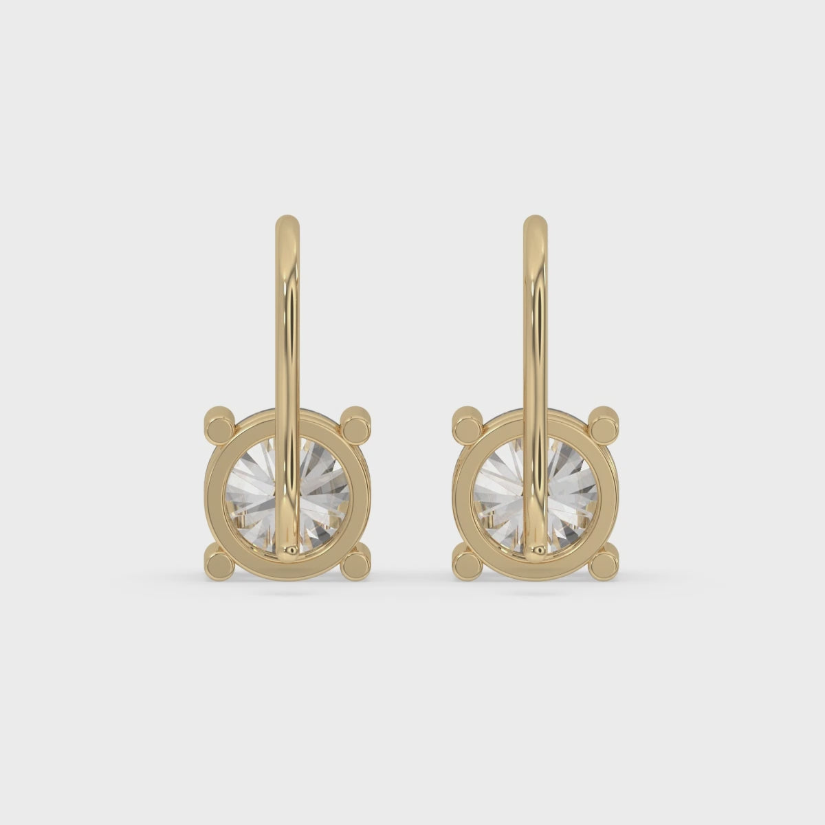 Dangle Diamond Earrings With Round Cut Diamond