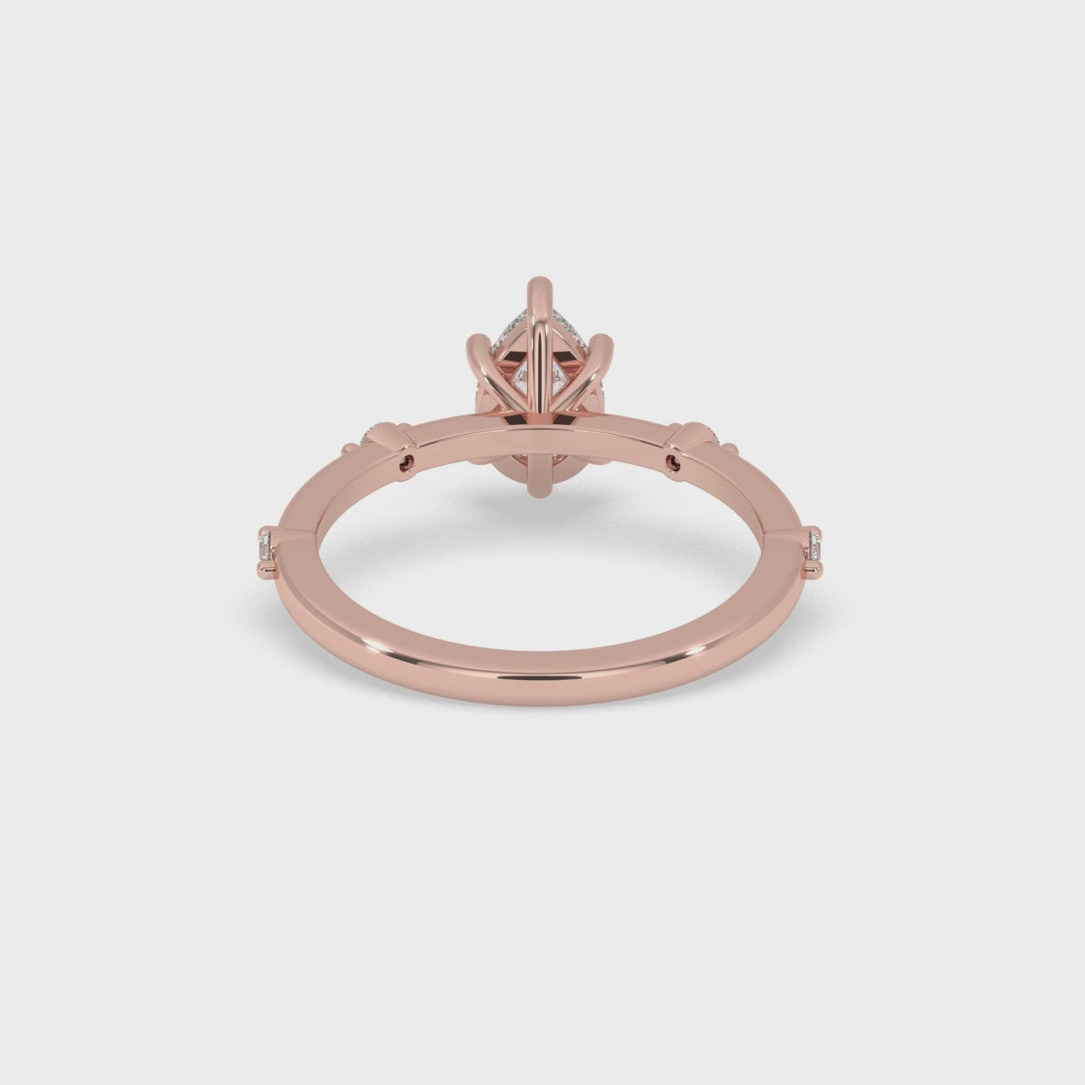 Pear Diamond Ring With Side Round Diamonds