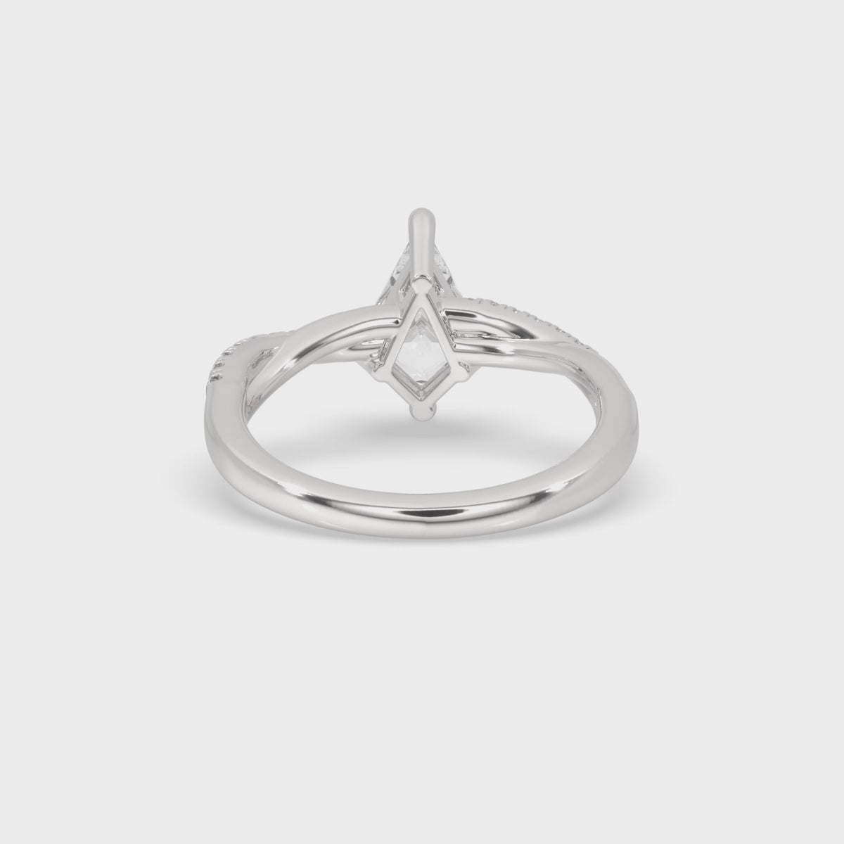 Kite Cut Engagement Ring in Pave Style – Elegant Design