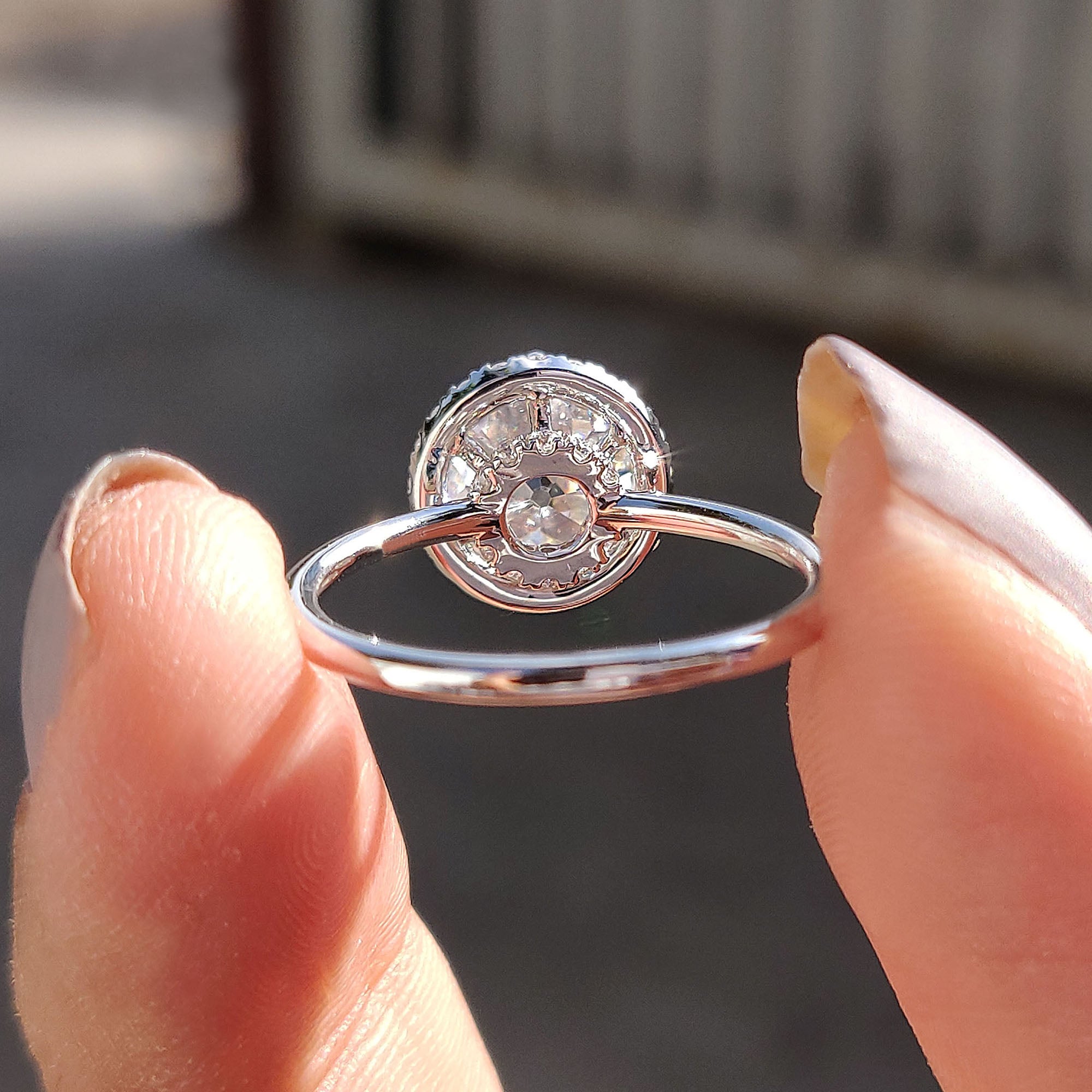 An engagement ring in white gold offers a cool, sleek finish for any design.
