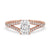 Radiant cut diamond ring with split shank pave engagement ring, Lab Grown Diamond.